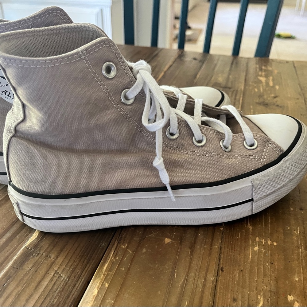 Converse Women's High-Top Platform Sneakers - Tan - Picture 5 of 7